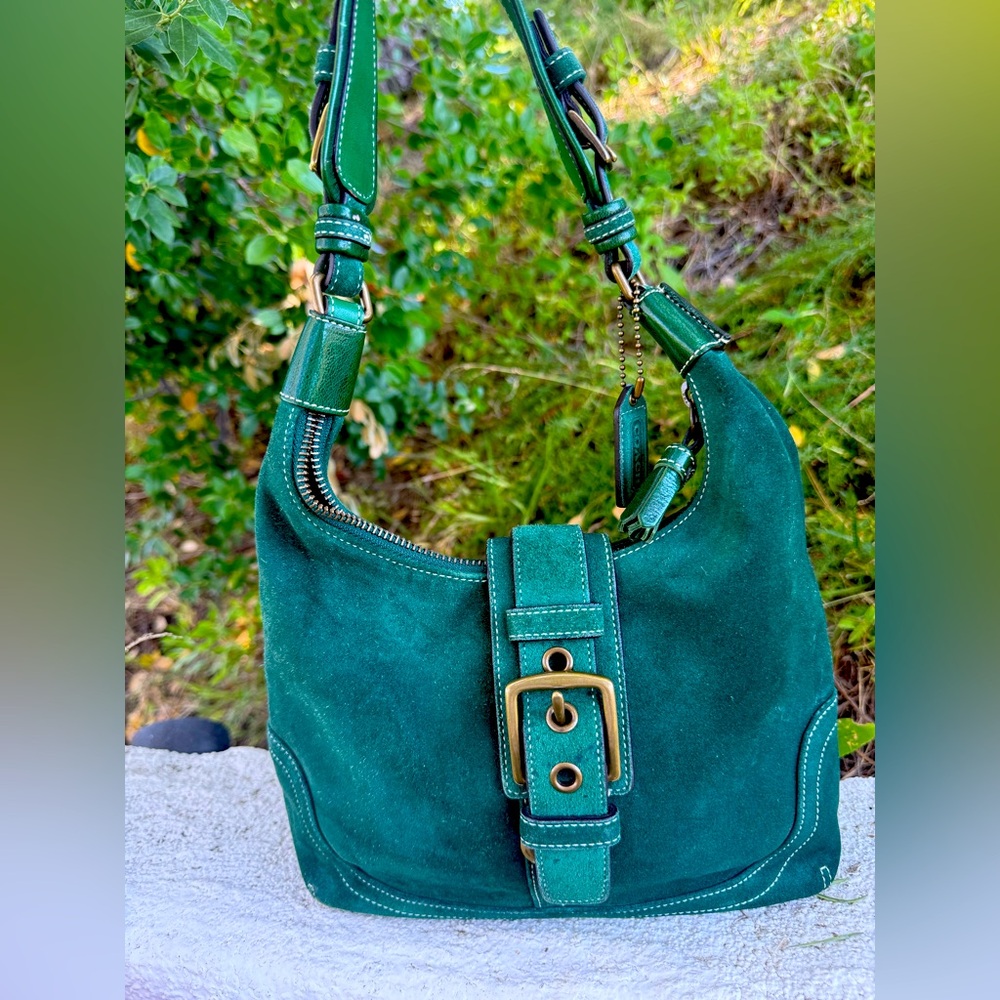 Coach Hampton Buckle Shoulder Bag Emerald 💚